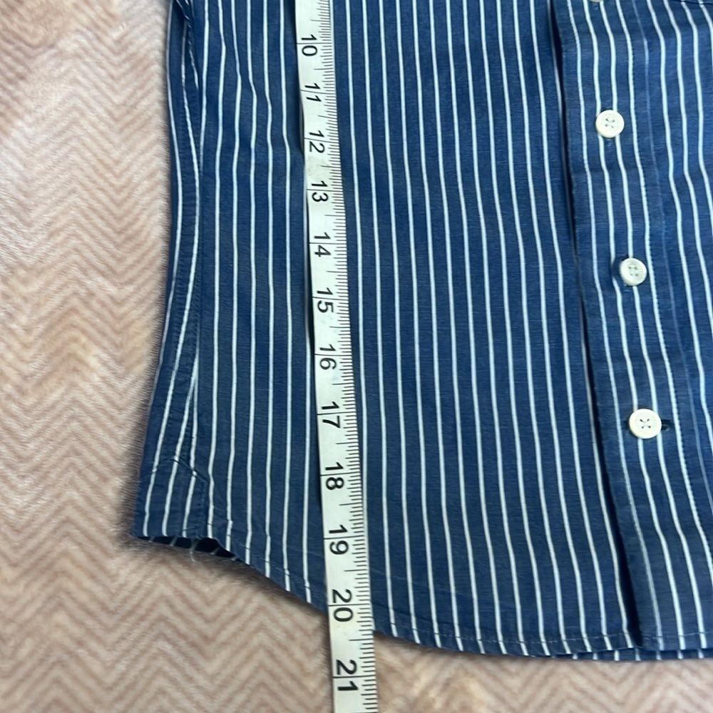 Abercrombie Muscle button Down Blue Striped Embroidered logo sz S - Picture 5 of 7